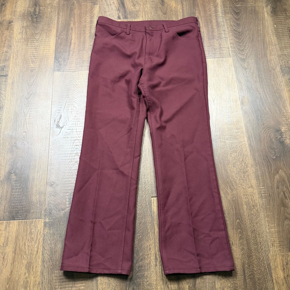 Wrangler Wrancher Men's 36x30 Fits 34x30 Burgundy Bootcut Western Dress Pants